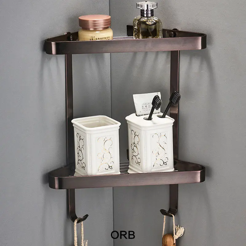 Vidric Corner Shelf Bathroom Shelf Shower Shampoo Cosmetic Shelves Brass Shower Rack Black/Gold Bathroom Storage Organizer Rack