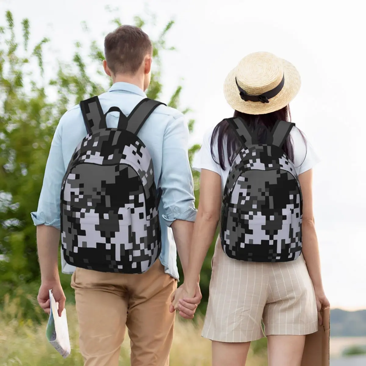 Pixel Mosaic Camouflage Student Backpack School Bag Hiking Travel Daypack for Boys Girls Bookbag Shoulder Bags