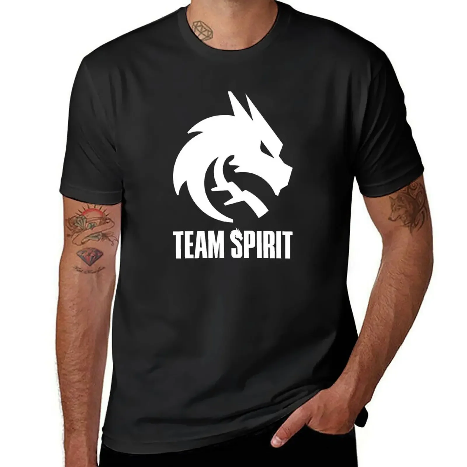 Team Spirit - Dota 2 T-Shirt custom t shirt anime blue archive plus sizes men clothing