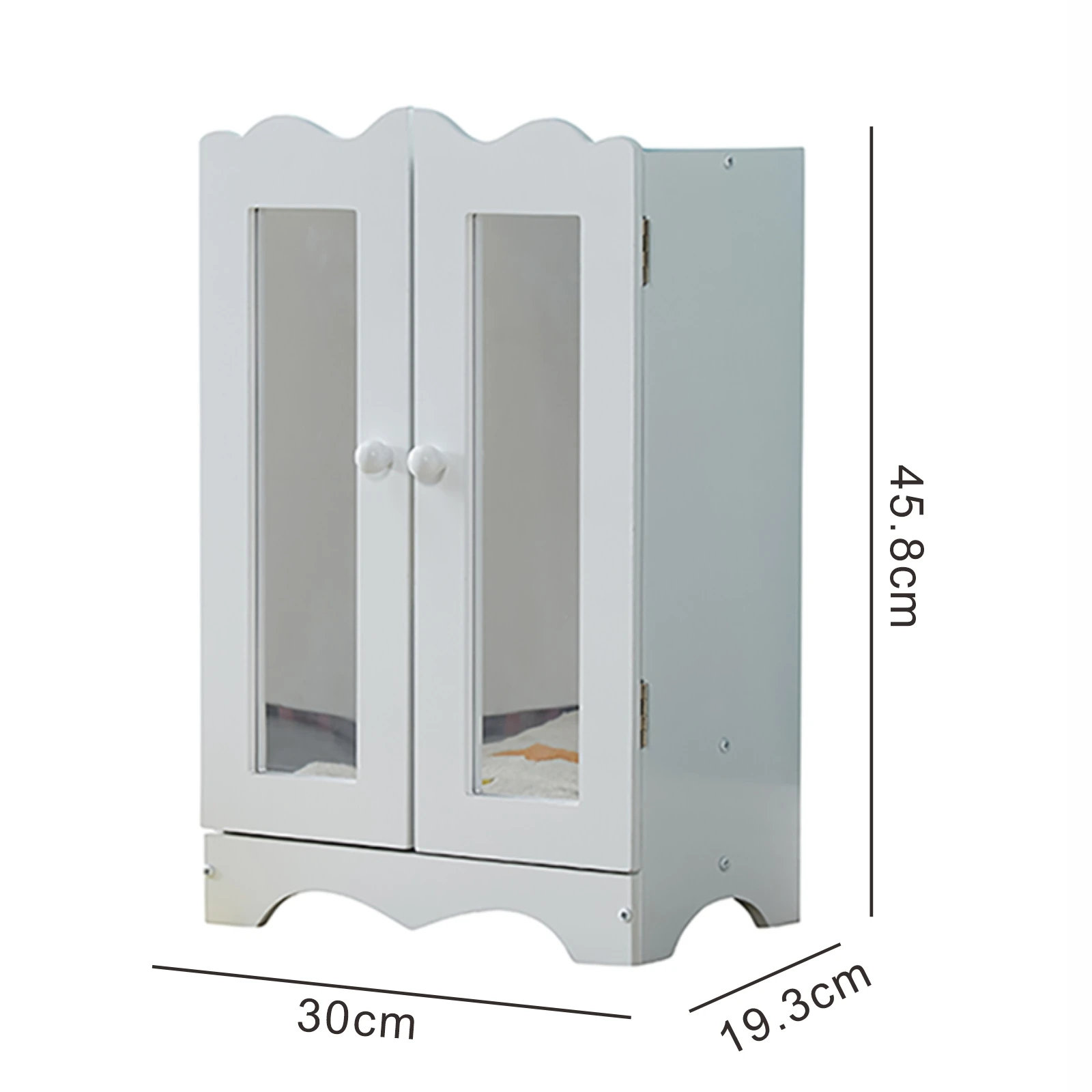 人形用ワードローブ 木製人形家具 人形服オーガナイザー 6つの洋服ハンガー付き 人形用戸棚 バービーアクセサリーおもちゃ用