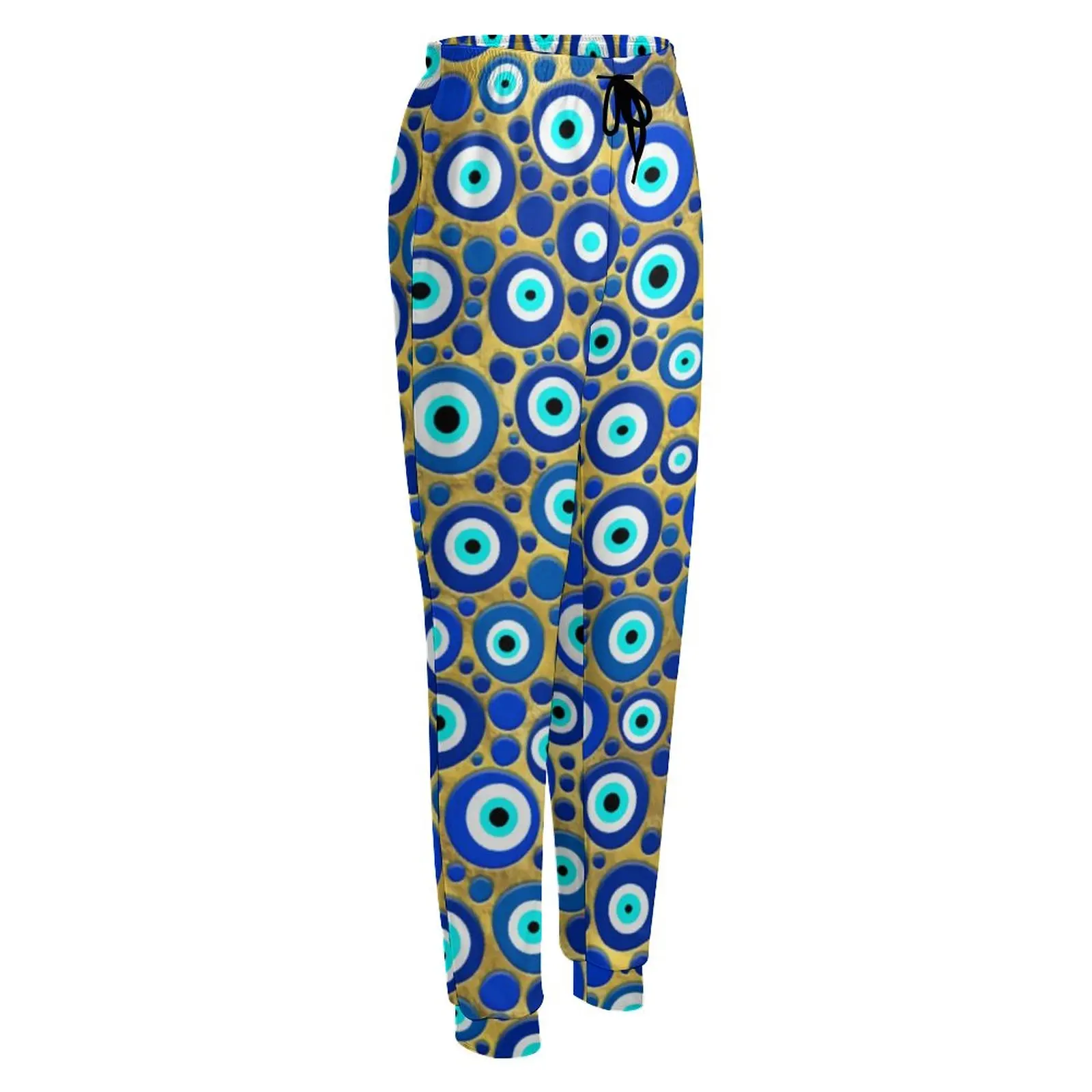 Blue Evil Eye Print Pants Ladies Nazar Charm Hippie Joggers autunno Trendy Graphic Pants Big Size 3XL