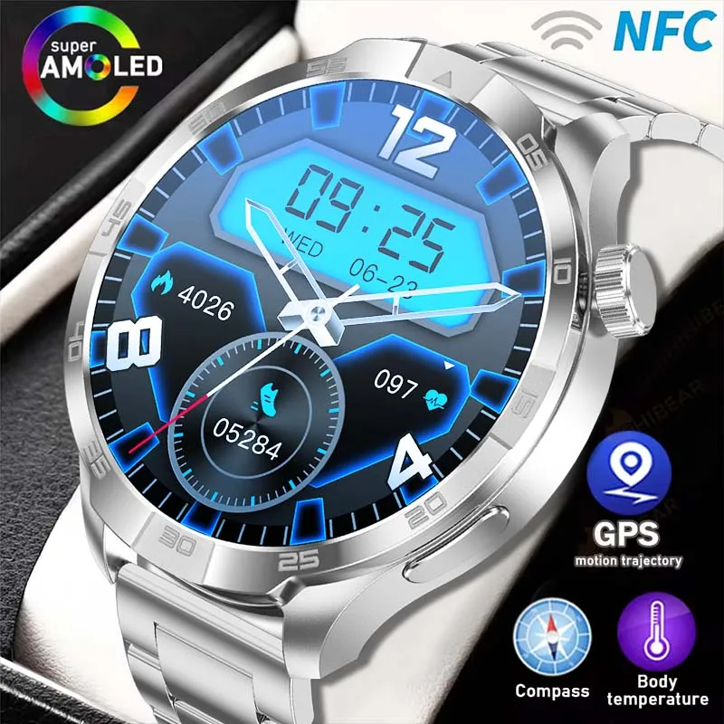 New For Huawei GT4 Pro Smart Watch Men 2024 Bluetooth Call Compass NFC functions Heart Rate GPS Track Waterproof Smart Watch