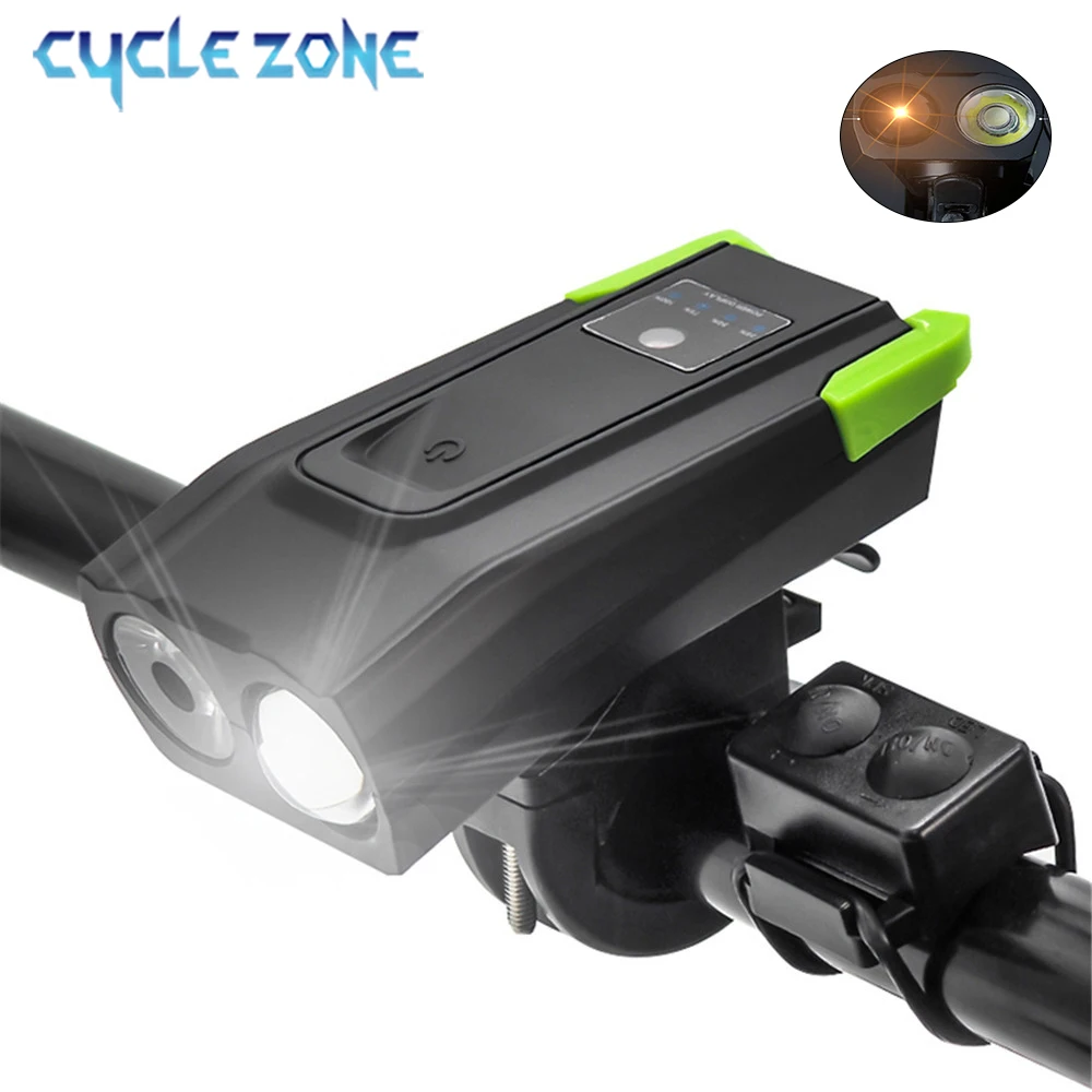 T6 Induction Bicycle Front Light USB Rechargeable Smart Induction Cycling Bike Headlight with Horn MTB Road Bike Accessories