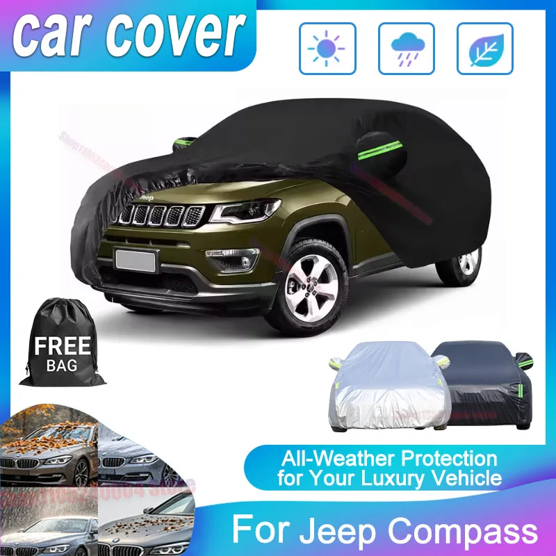 Oxford Cloth Full Car Cover For Jeep Compass Outdoor Sun UV Rain Snow Dust Waterproof Vehicle Protection Accessories