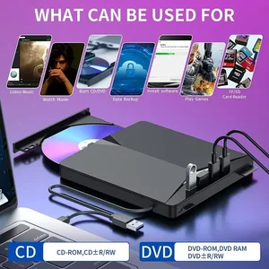 Harici CD-RW sürücü, DVD Optik Sürücüler, Tepsi, 7'si 1 arada, USB 3.0 Tip-C, DVD, Oynatıcı, Kayıt Cihazı ve Dizüstü Bilgisayar, PC, Dizüstü Bilgisayar için Oynatıcı 8 cd gravavel'in en çok satan ürünleri-no. 4
