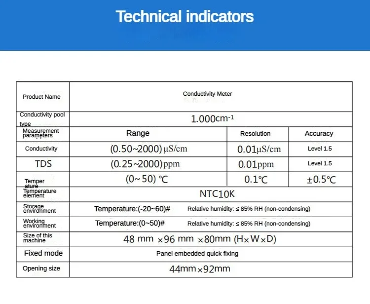 معالجة المياه ترشيح أداة كشف موصلية جودة المياه مع مقياس الموصلية المسبار CCT-3320V #5