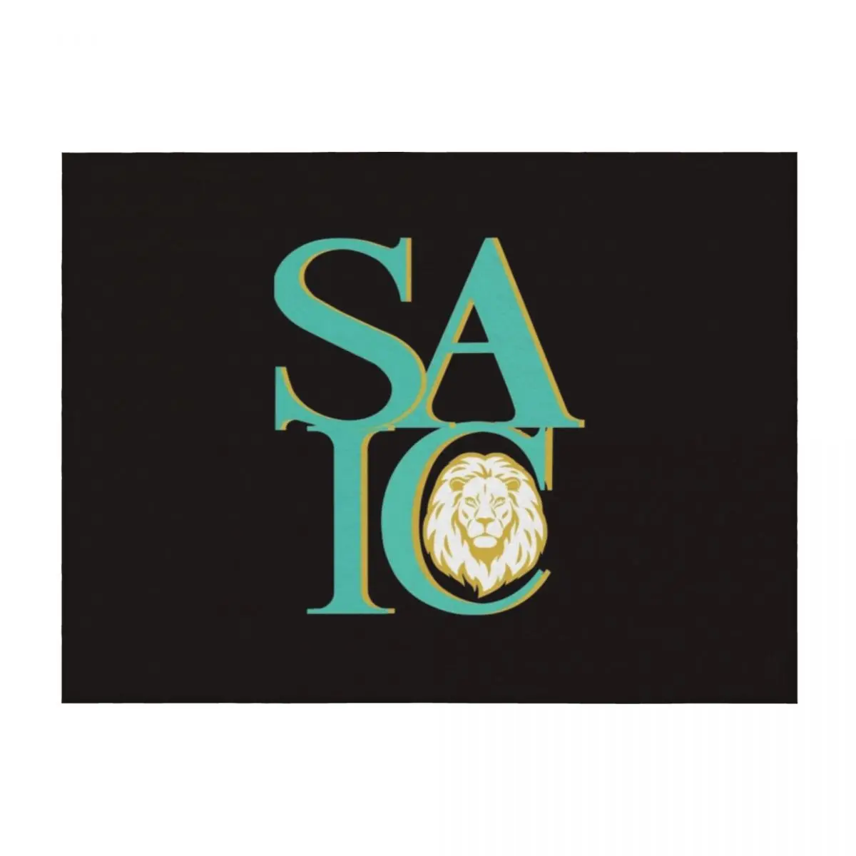 

School of the Art Institute of Chicago Gold Lion Throw Blanket Flannel Large Softest Luxury Throw Blankets