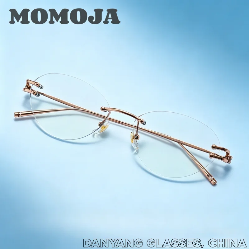 

Новые женские безрамные очки MOMOJA в форме кошачьего глаза, ультралегкие, удобные, высококачественные, простой дизайн, модные безрамные очки 25088