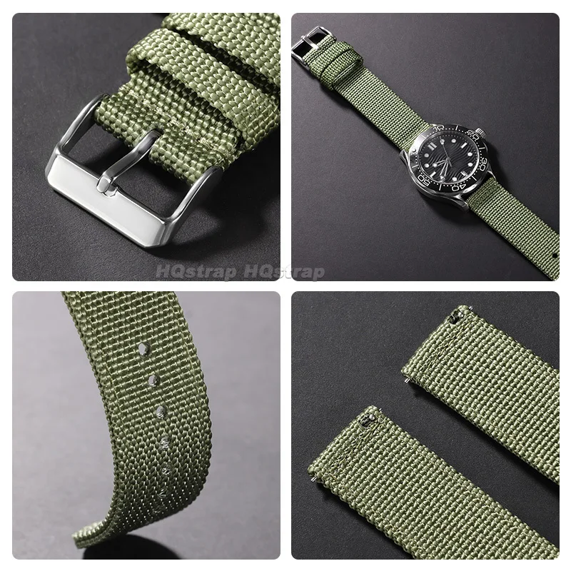 Cinturino in tela di nylon da 18mm 20mm 22mm 24mm per Samsung Galaxy Watch 5 4 3 per cinturino Seiko cinturino sportivo morbido a sgancio rapido