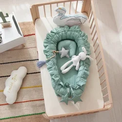 Infant Toddler Cradle Mattress Newborn Gift 88x50x15cm Cotton Cribs Removable Sleeping Nest for Baby Bed Crib with Pillow