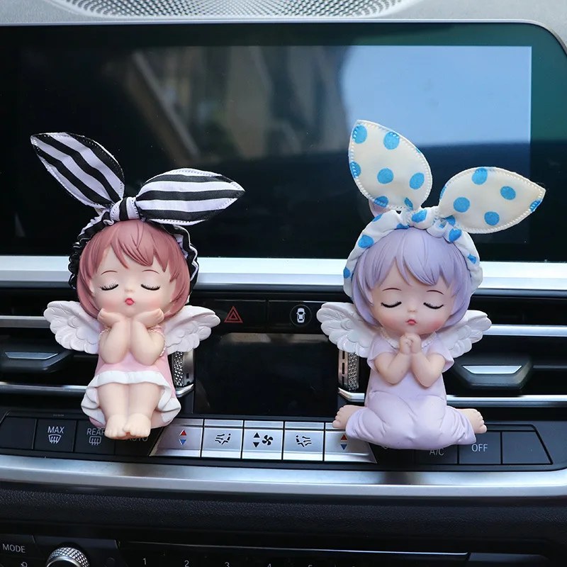 Car Interior Air Outlet Cute Annie Angel Figures Miniature Ornament Accessories Cartoon Creative Beauty Daisy Decor Model Toys