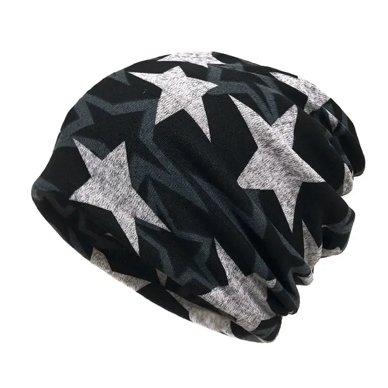 Autumn Polyester Print Thicken Knitted Hat Warm Skullies Cap Beanie Hat For Men and Women 38