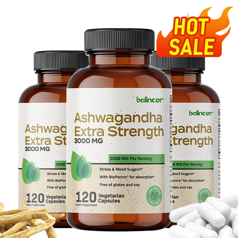 Ashwagandha Helps with Stress and Mood, Supports Overall Immune Health - Non-GMO, Vegetarian Capsules