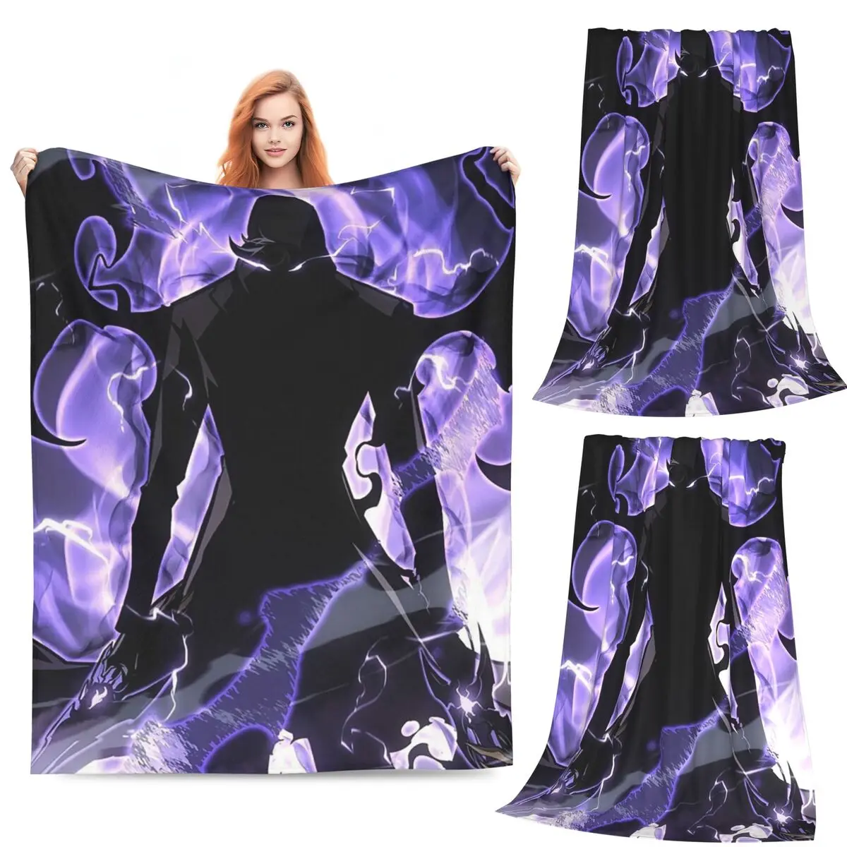 

Одеяло в стиле аниме Sung Jinwoo, фланелевое одеяло для дивана, многофункциональное одеяло для дома, спальни, путешествий, покрывало, одеяло