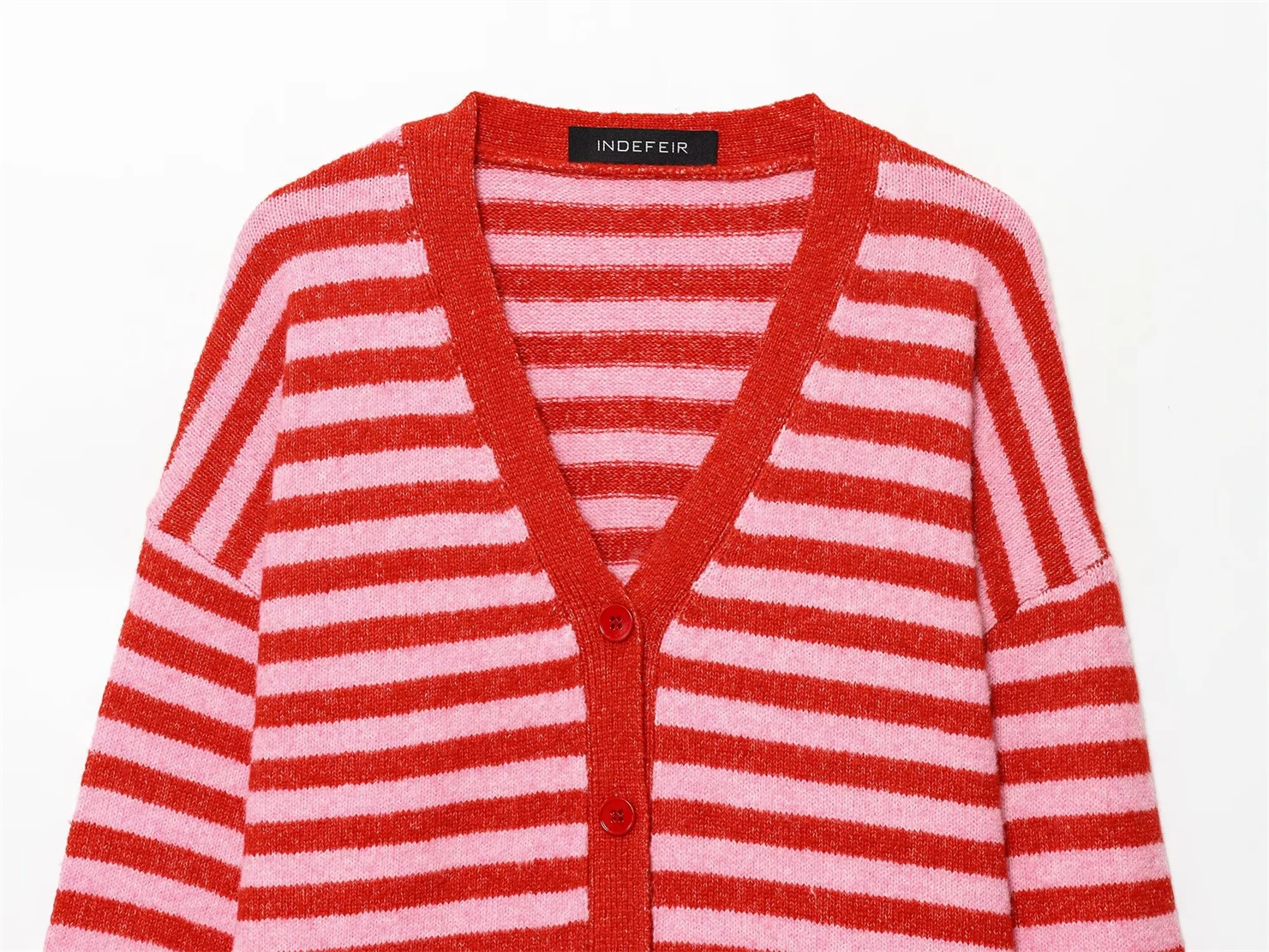 Dames casual mode gestreept oversized gebreid vest trui lente/herfst nieuwe collectie 2025