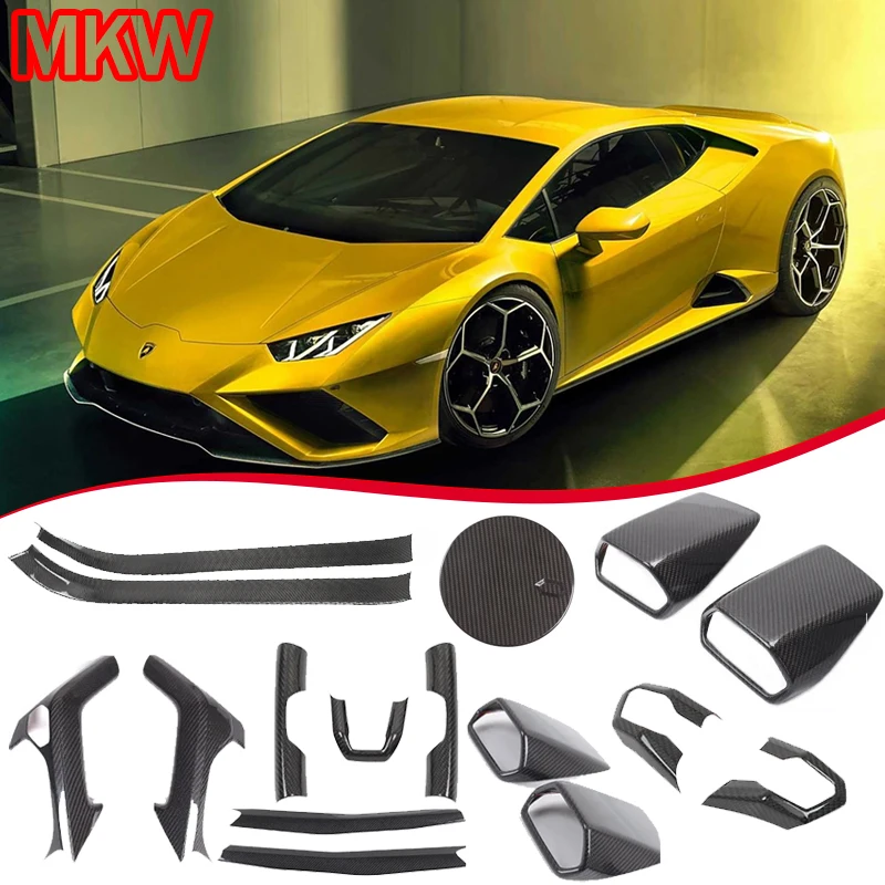 

For Lamborghini Huracan Lp610 LP580 2014-2023 Real Carbon Fiber Car Center Control Door Trim Panel Interior Accessories Kit