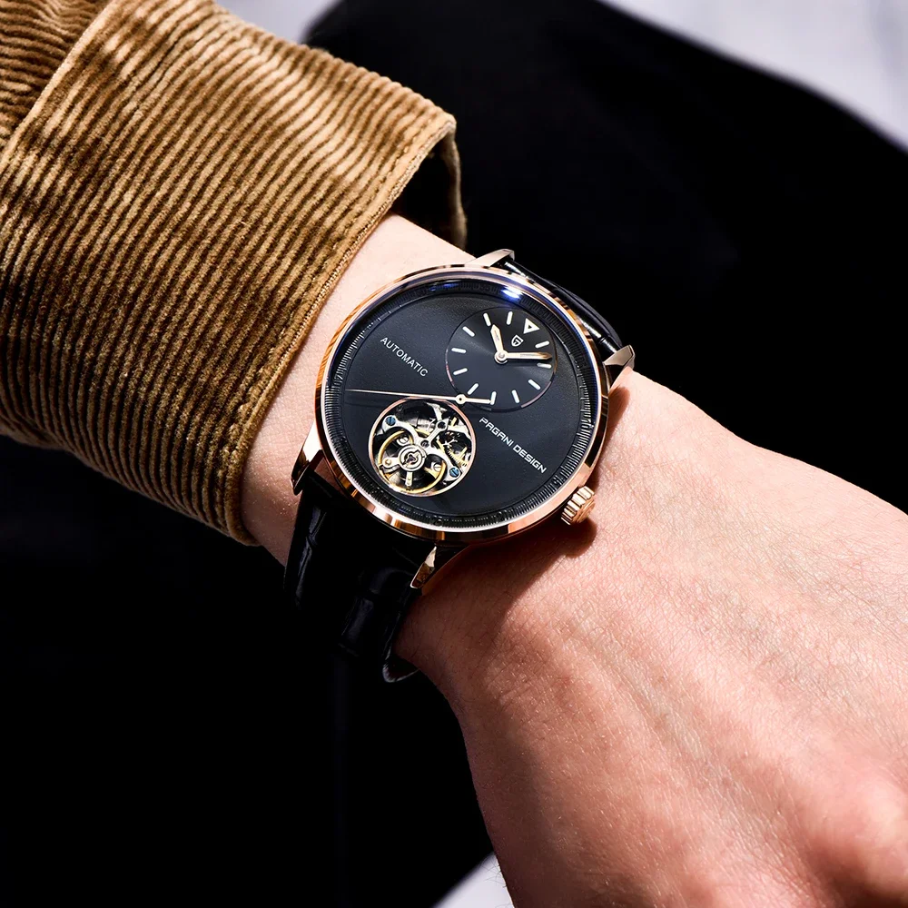 파가니 디자인 2025 신제품 42MM 투르비옹 멀티 타임존 럭셔리 남성 시계 야광 1 남성용 오토매틱 기계식 시계 PD-1796