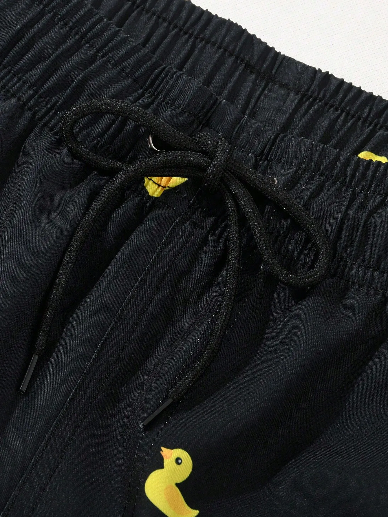 

Men's Black Beach Shorts With Yellow Duck Print Swim Trunks Summer Quick Dry