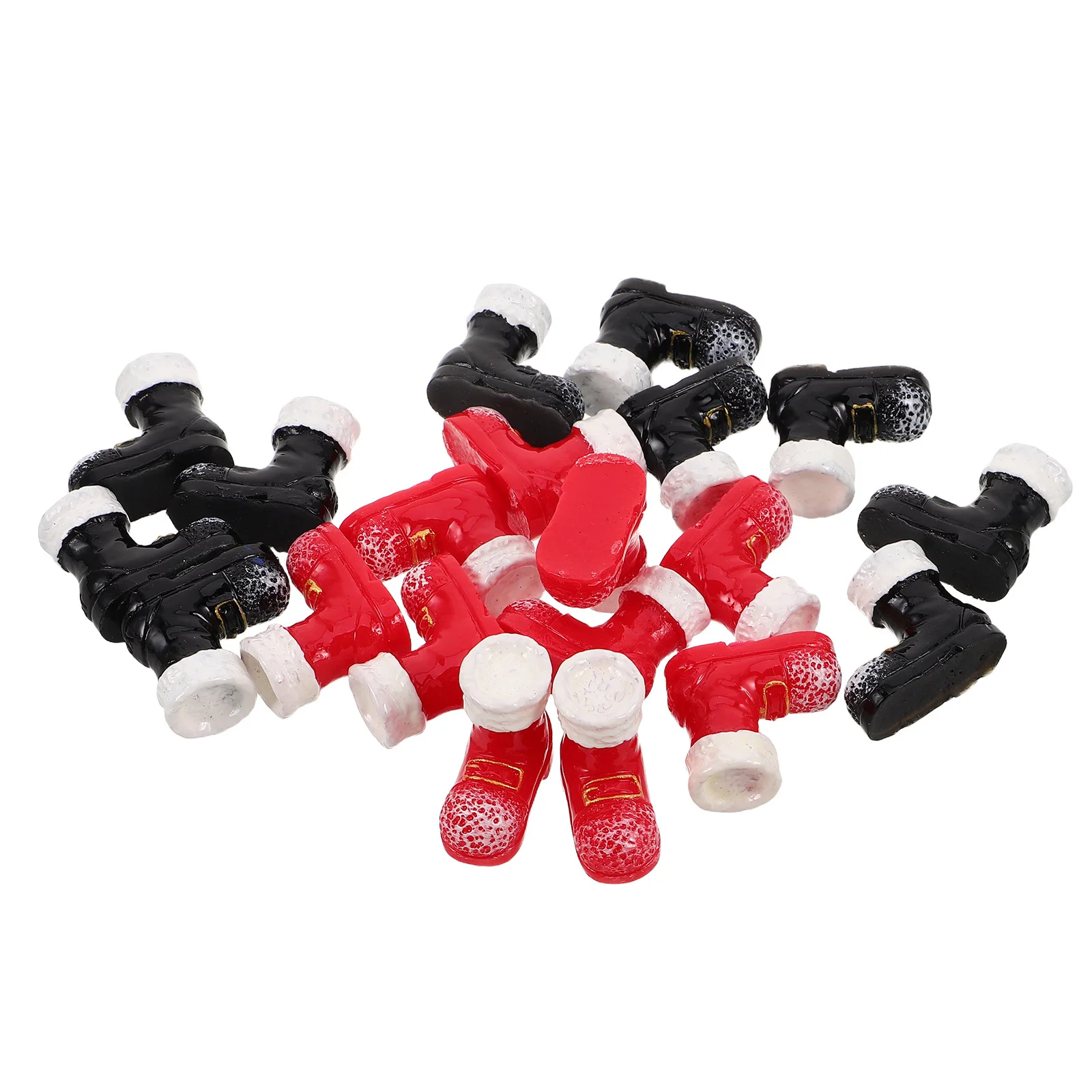 

20Pcs Miniature Santa Boots Resin Christmas Decorations Tiny Festival Boot Ornaments Mini Shoes Dollhouse Accessories Holiday