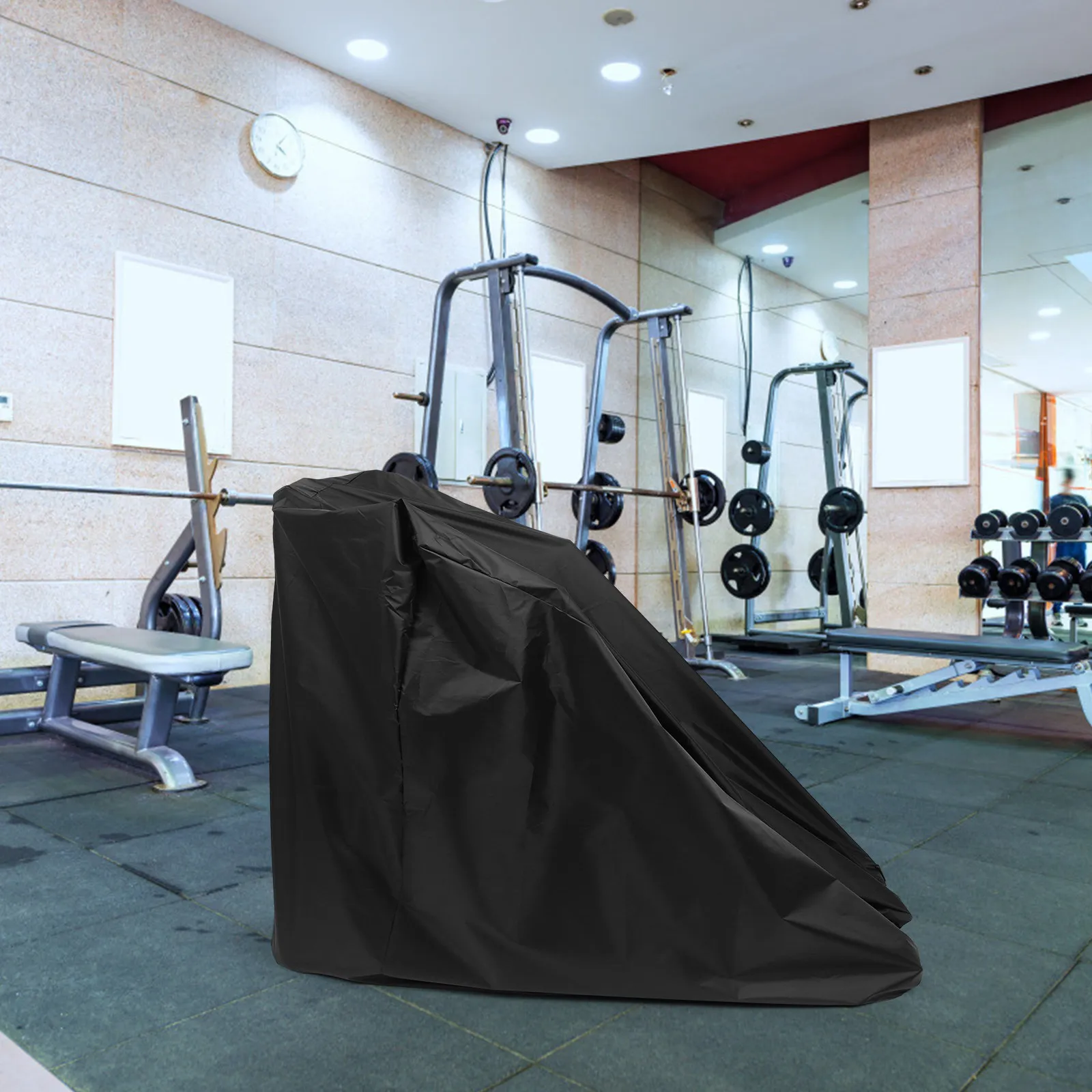 

Treadmill Cover Black Waterproof Dustproof Running Machine Cover Lightweight Drawstring for Home Gym Protection