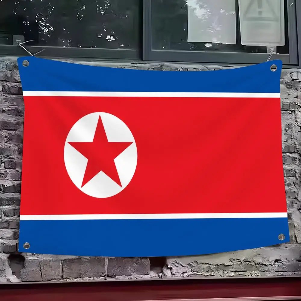 North Korea Flags Custom Wall Hanging Background Art Banner For Bedroom Home Living Room Outdoor Decor
