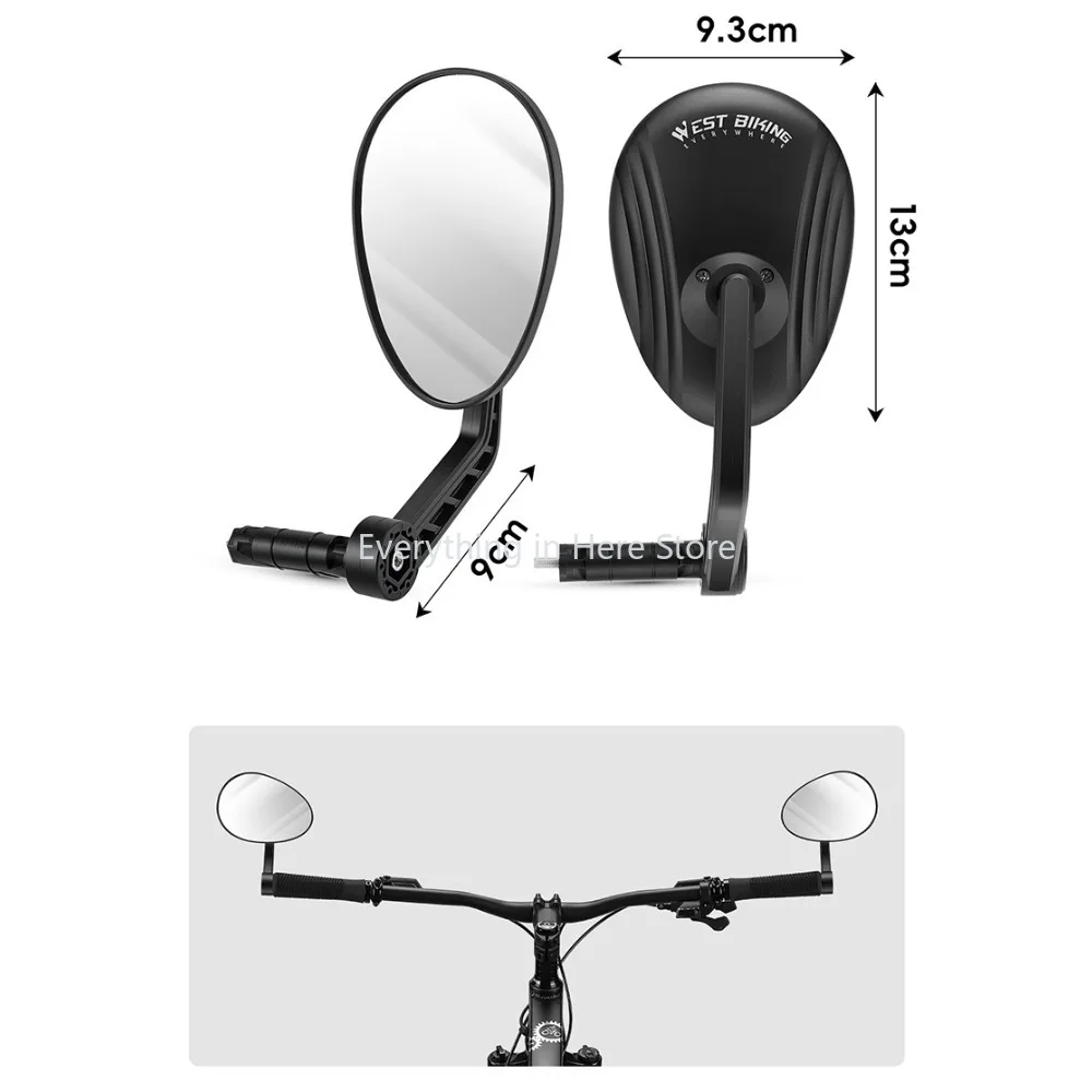 Bicycle Mirror Bar End Mirror 360° Rotatable Anti-Shake Reflector Bicycle Bar End Mirror Replacement Accessories