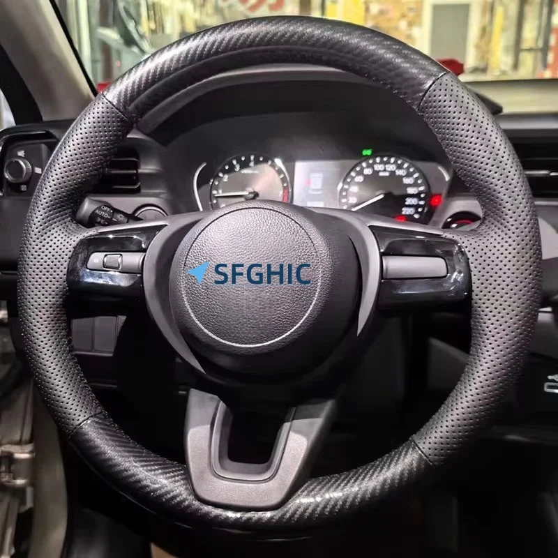 

Чехол на руль из натуральной кожи из углеродного волокна для Honda ENS1 ENP1 XRV Vezel Fit Jazz GR 2021 2022 2023, сшитый вручную