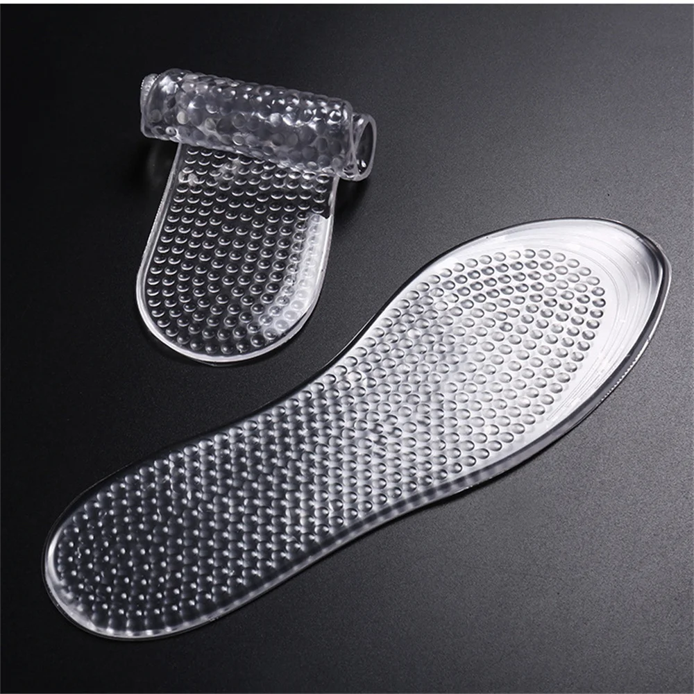 Men And Women Silicone Insole Foot Care Tools Thickened Ultra-soft Full Palm Insole Transparent Summer Comfortable Shoes Pad