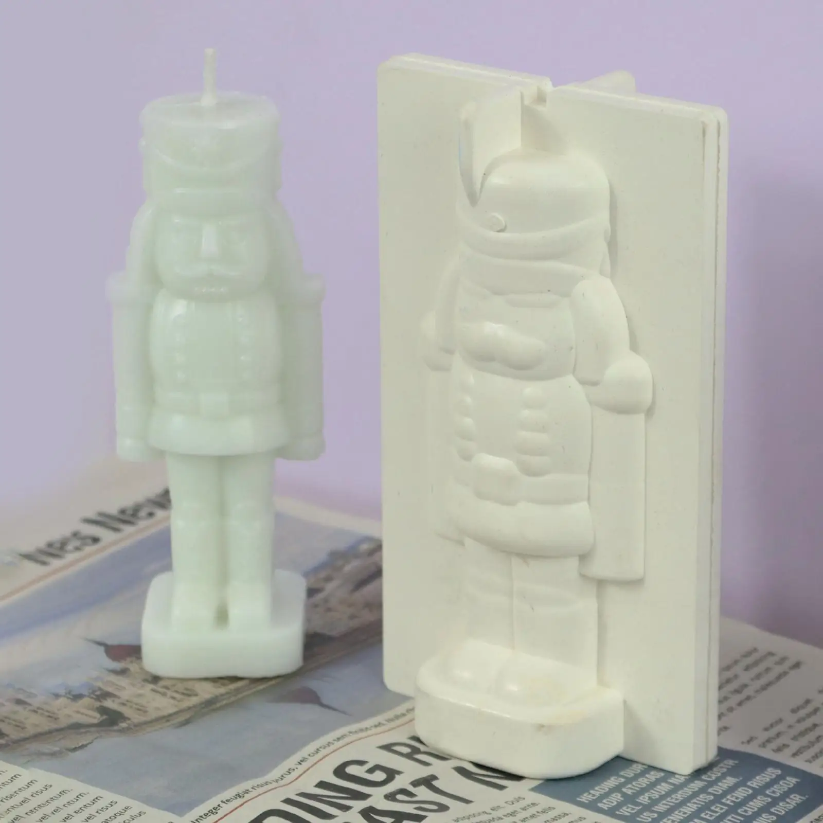 Durable Nutcracker Walnut Soldier Candle Mould Handmade Soap Silicone Mold