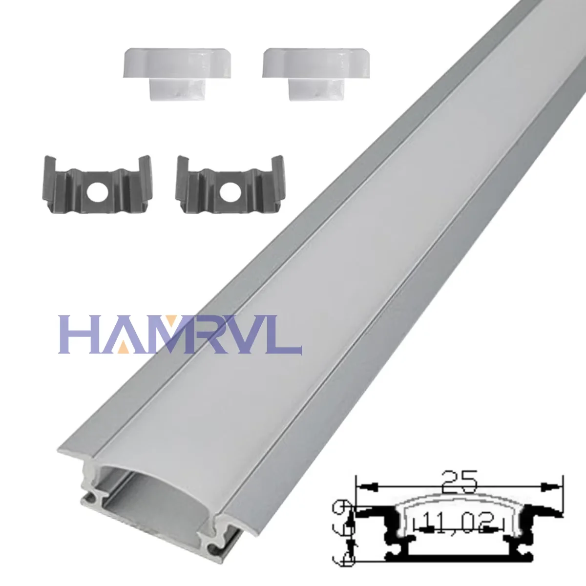 2-30PCS LED Aluminum Channel Profile 0.5m Length - U/V/W  Snap-On Design Decorative Housing for Home/Office/Cabinet Lighting