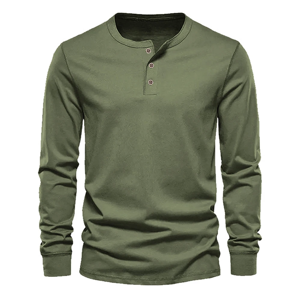 

Druable High Quality Material Top Pullover Shirt Henley Outdoor Sport T-shirt Top V Neck Comfortable Easy Care