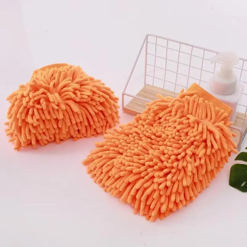 Coral Fleece Cleaning Gloves Super Soft Lint Free Super Absorbent for Auto Detailing Home Window Cleaning Furniture Dust Remova