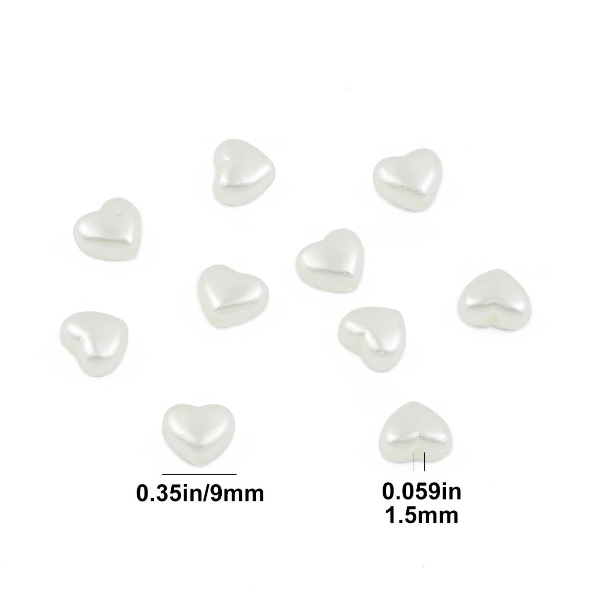 100Pcs Heart-shaped ABS Acrylic Imitation Pearl Style Spacer Loose Beads For Jewelry Making DIY Bracelet Necklace Accessories