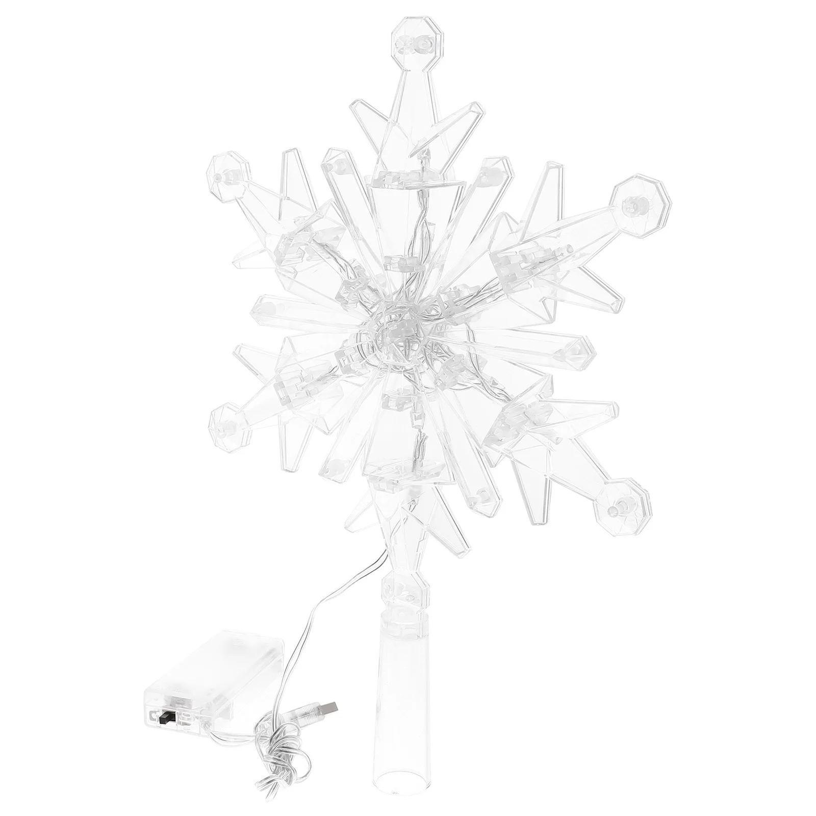 

Christmas Tree Topper LED Plastic Xmas Tree Ornament Lighted Snowflake Christmas Decoration Xmas Party Supplies