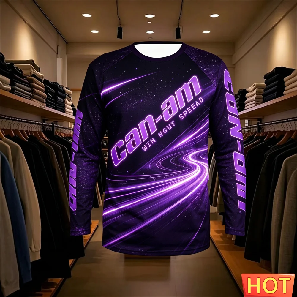 Motorcycle Racing Long Sleeve Round Neck T-shirt for Men and Women Fashion Can Am Team Long Sleeve T-shirt Sports Men's clothing view 5