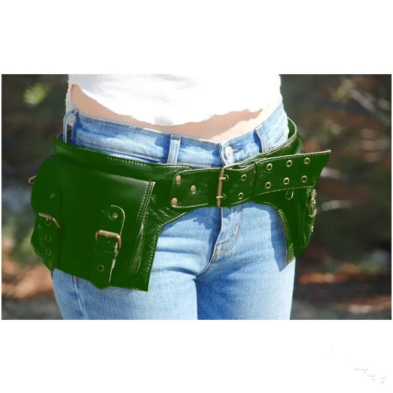 Medieval Steampunk Leather Utility Hip Belt Festival Pocket Viking Women Fanny Pack Travel Waist Bag Cosplay Accessory For Adult