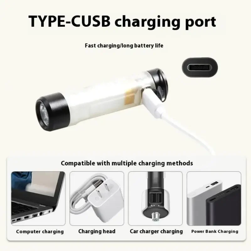 Glare Pocket Flashlight Outdoor Led Long Endurance Disaster Relief Emergency 5050 Small Light Rechargeable Flashlight