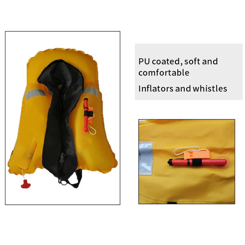 Pro-Auto Inflatable Life Jacket with Pocket, SOLAS Approved Marine Life Vest, Manual PFD150N for Surfing, EN396 Certified