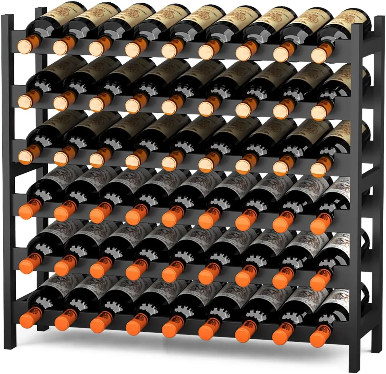 

Напольная подставка для вина, бамбуковая, 6-ярусная, на 51 бутылку, для столешницы, деревянная, модульная, штабелируемая