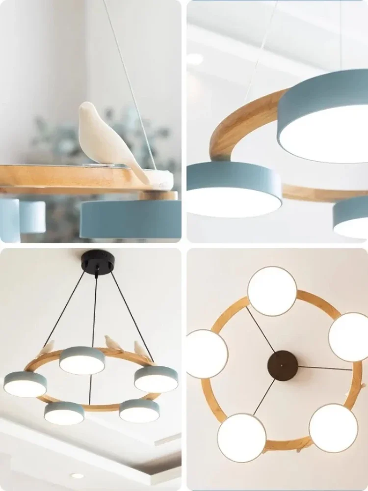 Modern Design Bird Pendant Light Nordic Creative Wood Simplicity Living Room Bedroom Home Decoration Pendant Lighting Fixtures