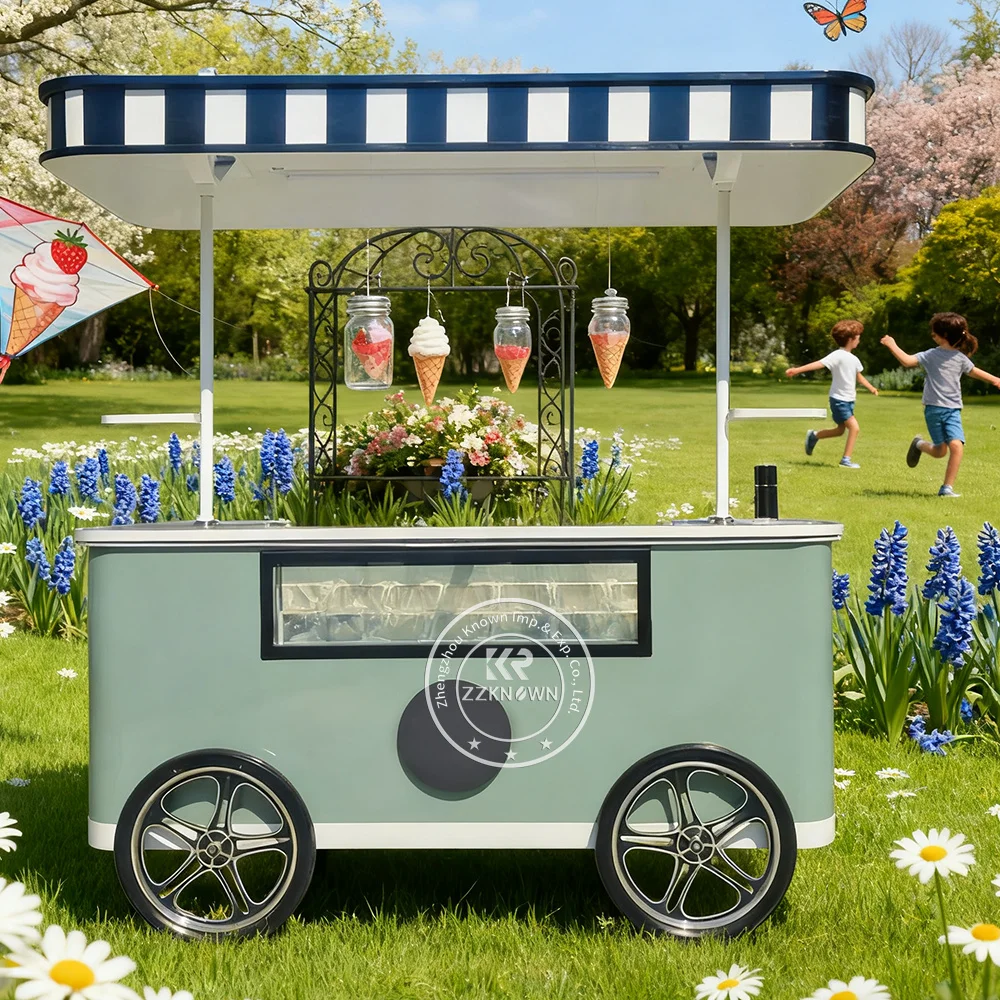 

Mobile Outdoor Electric Italian Ice Cream Push Cart Tricycle for Sale