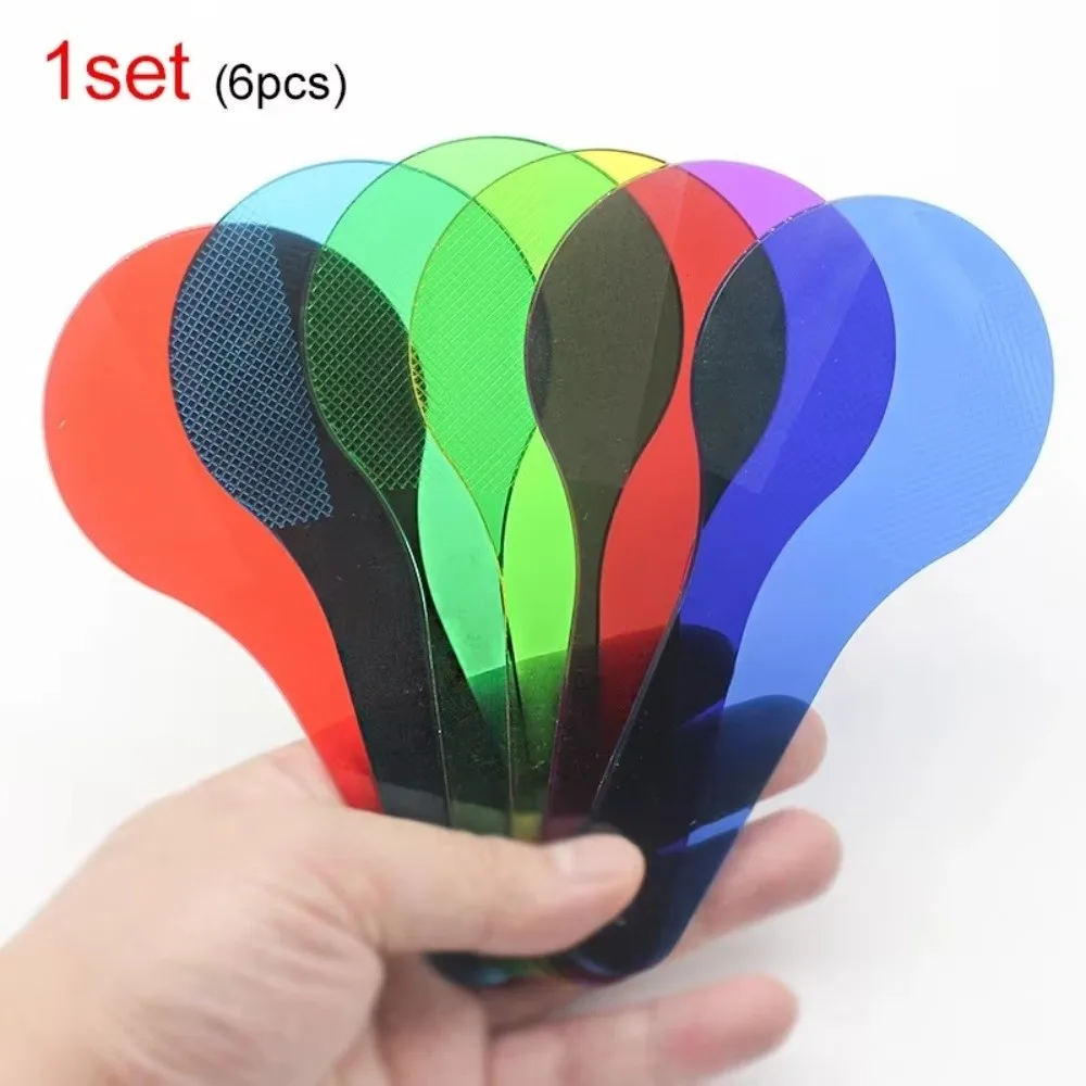 6Pcs Rainbow Optics Color Filter Plate Set Montessori Translucent Color Filter Plate Color-Mixing Science Teaching Supplies