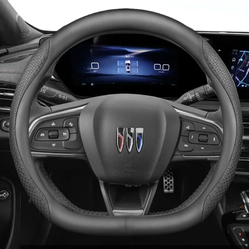 Leather Car Steering Wheel Cover for Buick Envista E4 Velite 7 Encore Plus 2020 2021 2022 2023 2024 Non-slip Auto Accessories