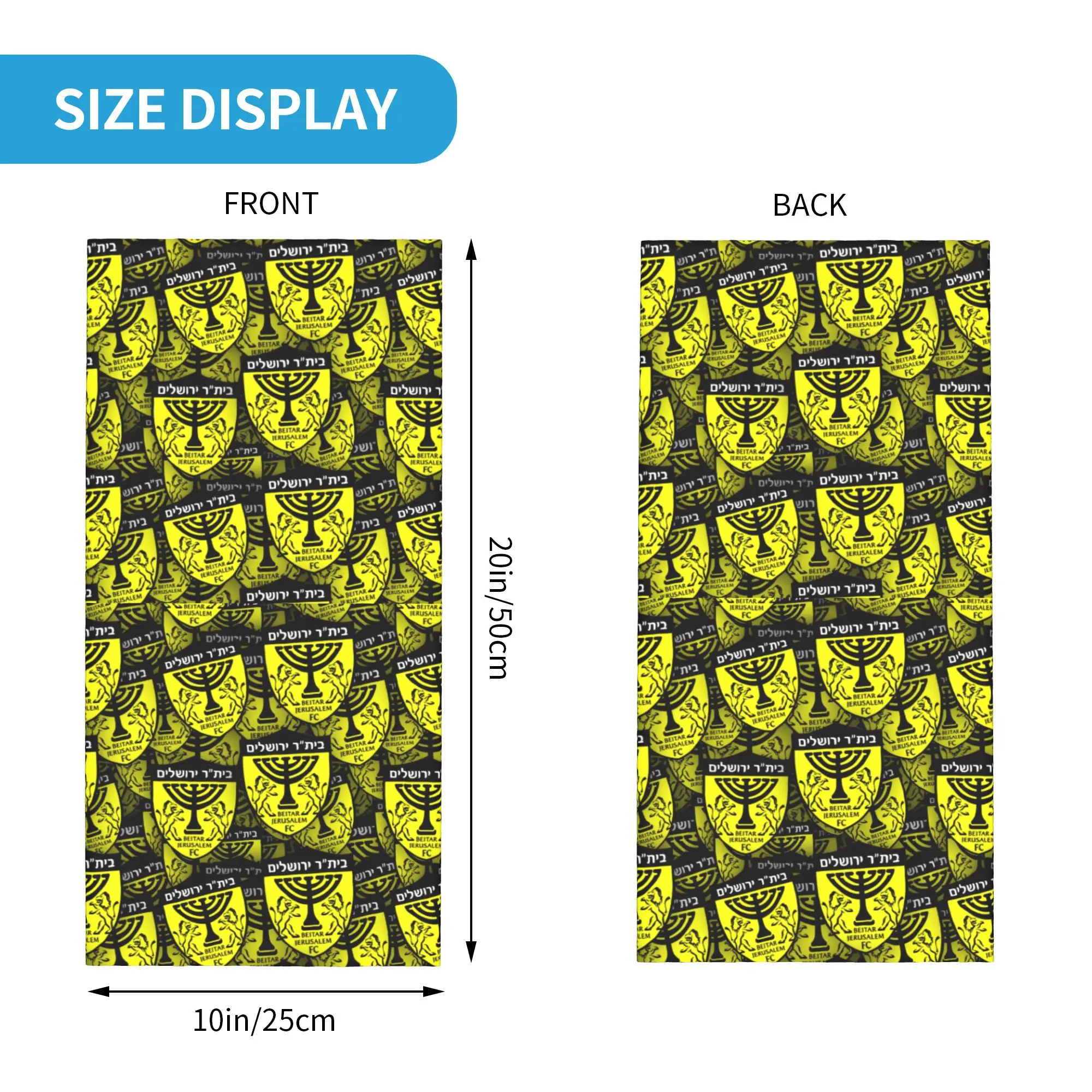 Beitar Footbally Jerusalem FC Bandana Neck Warmer Women Men Winter Hiking Ski Scarf Gaiter  Face Cover