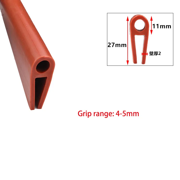 NONE 1Meter Silikon Dichtung Streifen U Typ Mit Top Blase Ofen Hohe Temperatur Gummi Anti-kollision Streifen Metall Rand banding Teile 10
