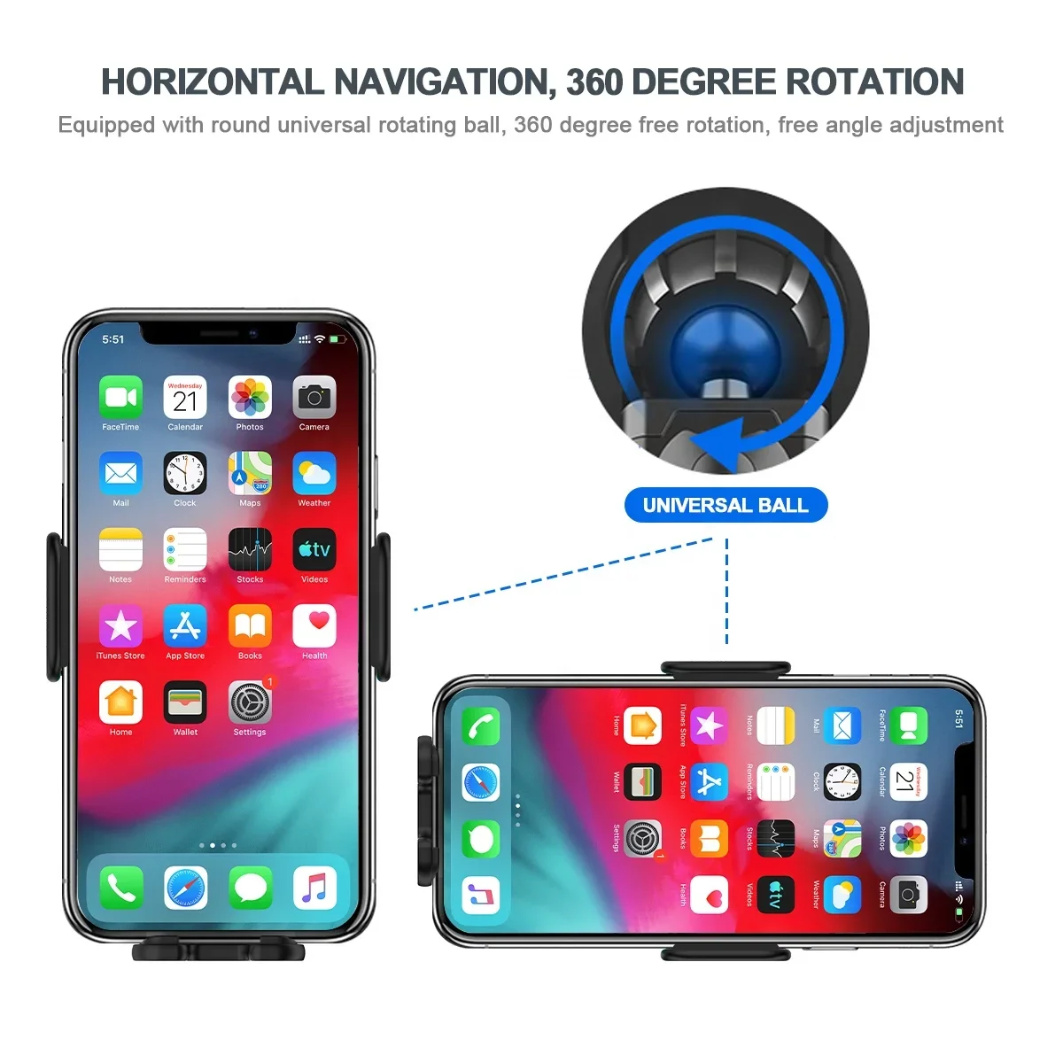 2024 Wireless Charging Car phone mount fast car mobile charger wireless charg/eur de telephone voiture sans fil