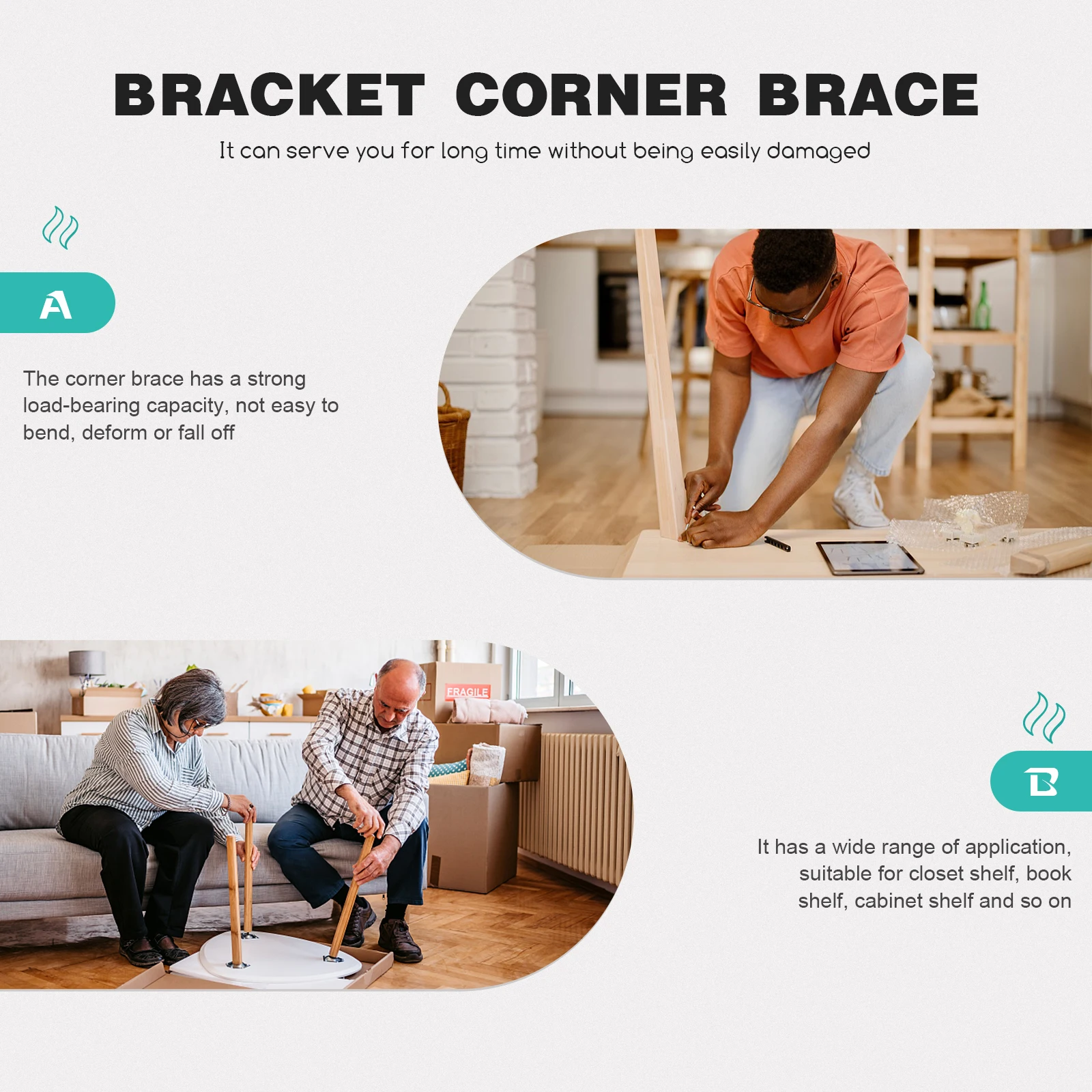 

10Pcs L Corner Brace Metal Heavy Duty Angle Bracket Furniture Shelf Support Corner Bracket Heavy Duty Angle Brackets
