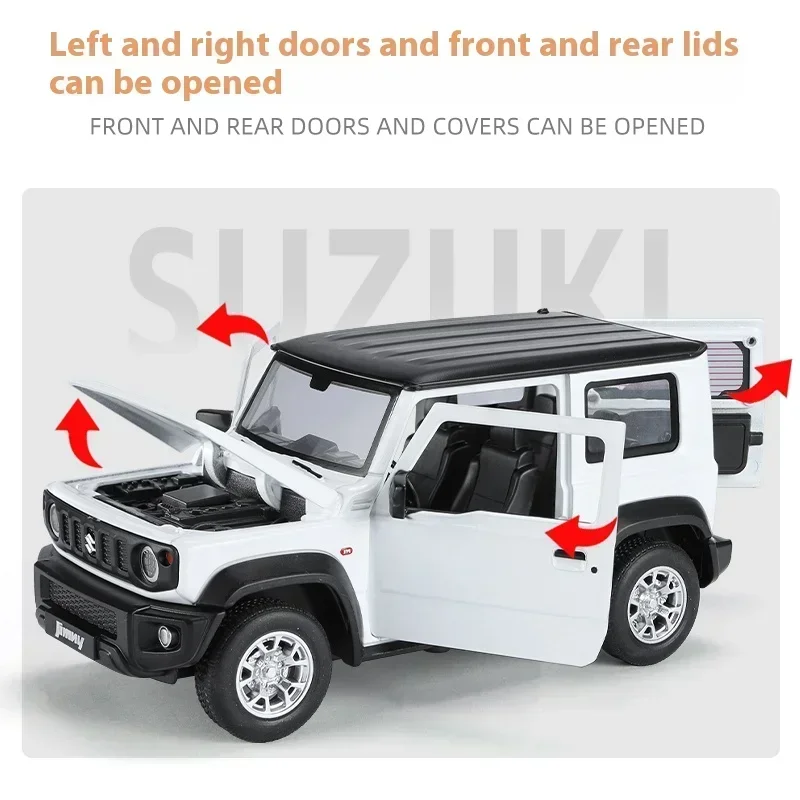 1:24 Suzuki Jimny Off Road SUV Alloy Diecast Model Vehicle Sound & Light Collection Display Hobby Decoration Gifts For Boyfriend