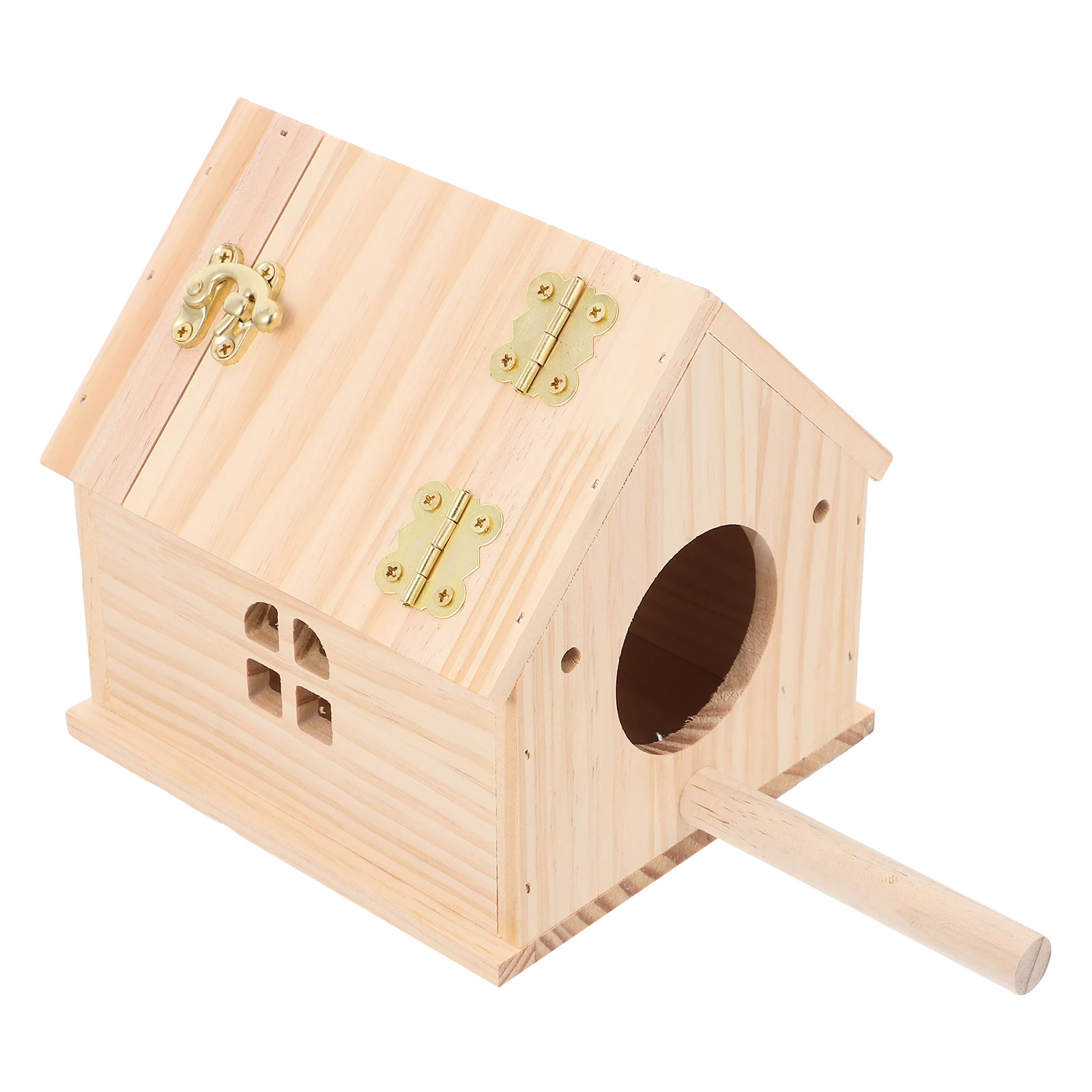 

Solid Wood Bird Nest Box Hatching Bed Breeding Cage House for Parakeets Cockatiels Parrots Handcrafted Birdhouse for Small