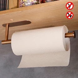 Rose Goud Papier Houder Lijm 304 Roestvrij Staal Ponsen-Gratis Toiletpapier Roll Plank Voor Keuken Badkamer Tissue Opknoping